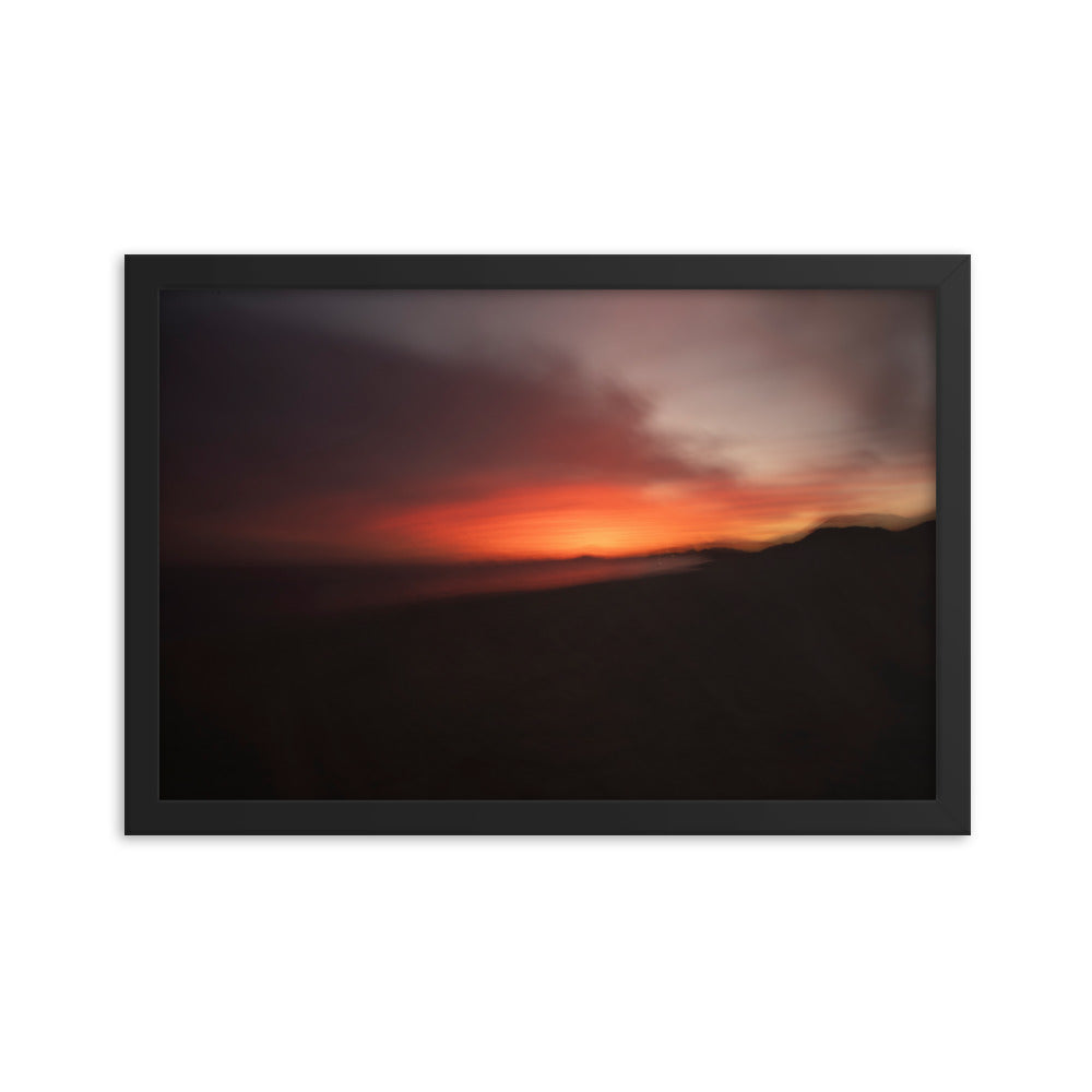 Black sunset Framed poster