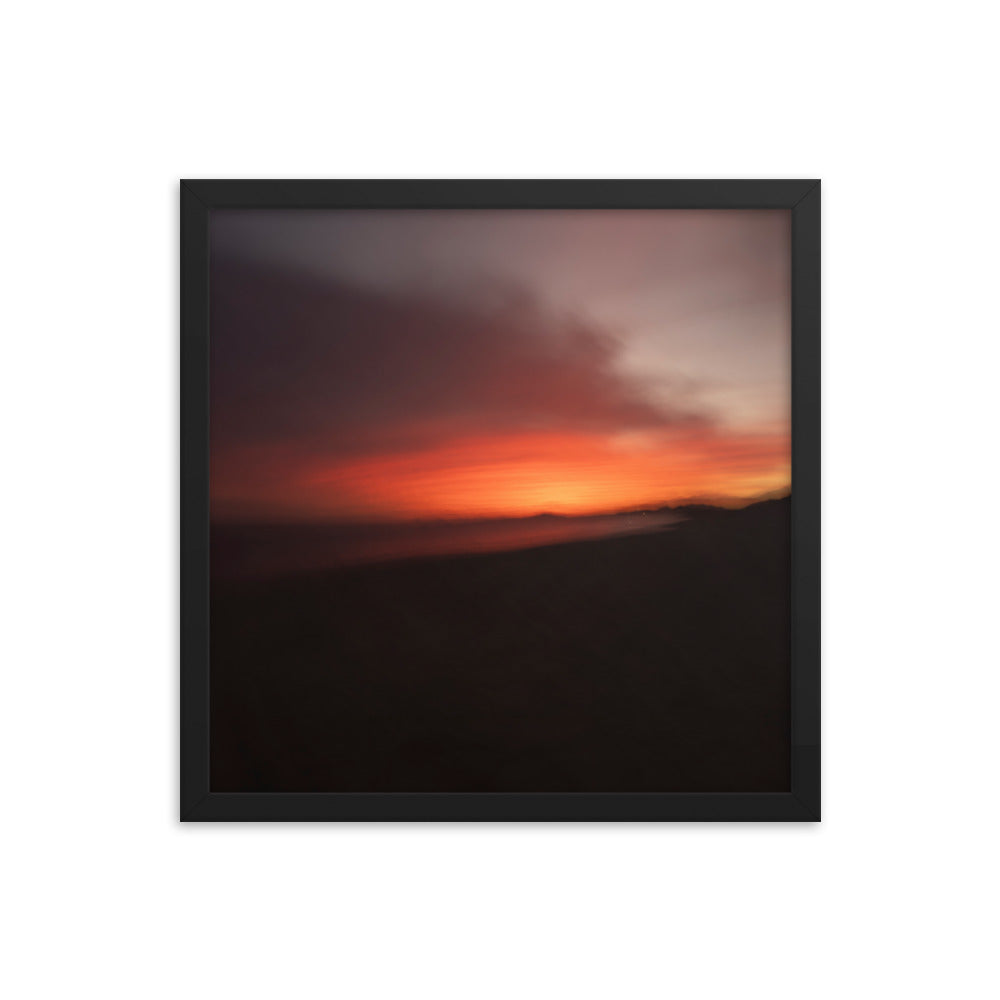 Black sunset Framed poster