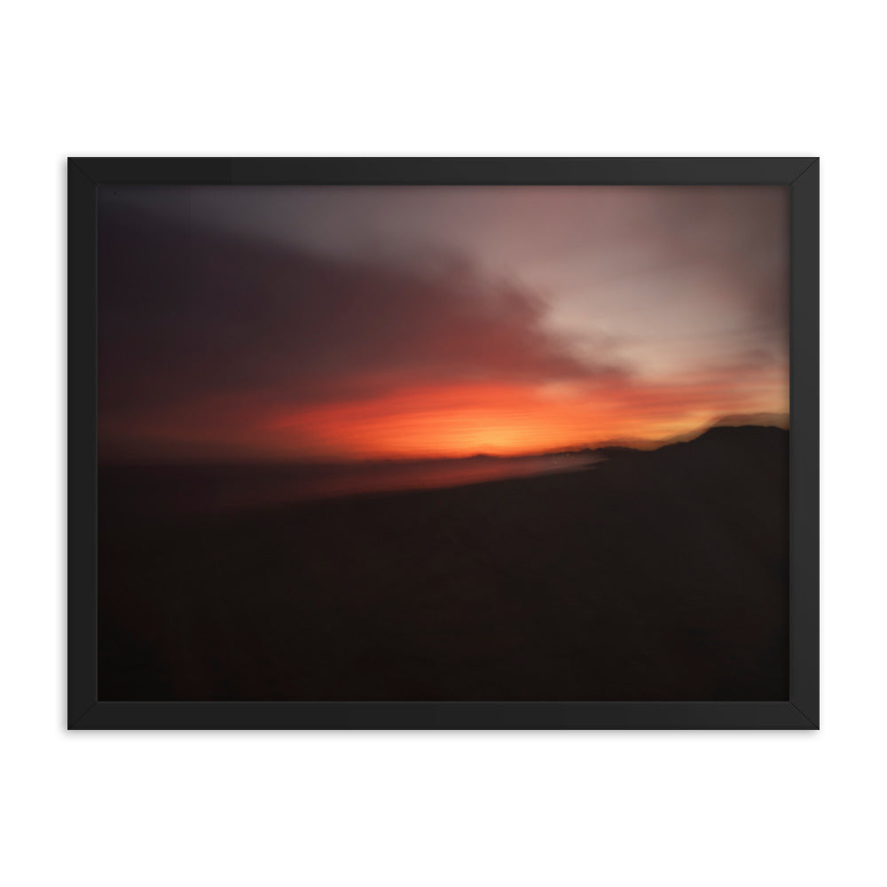 Black sunset Framed poster