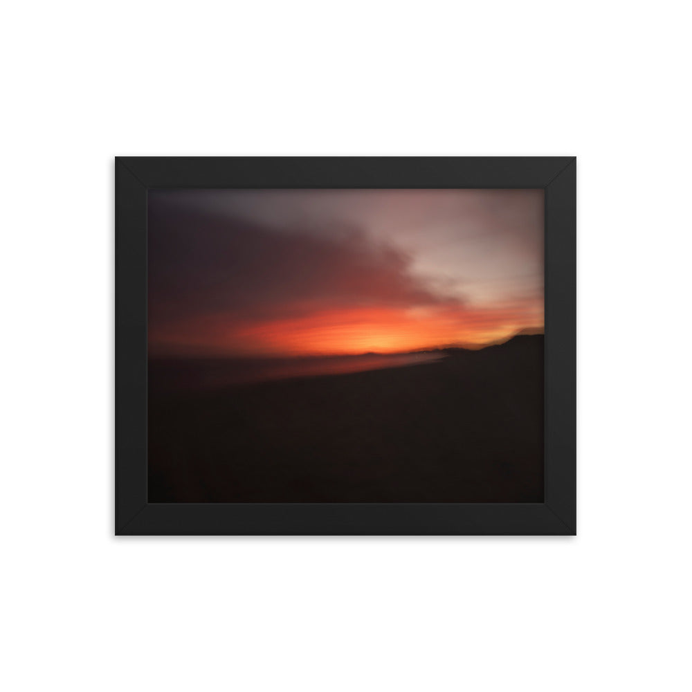 Black sunset Framed poster